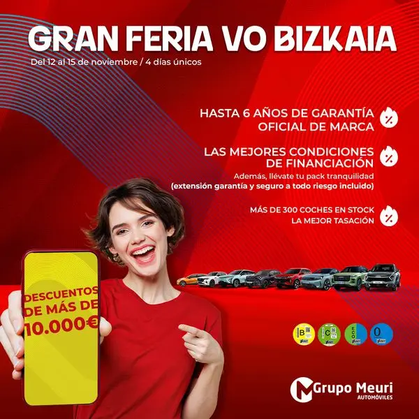 Gran Feria VO Bizkaia 2025: Grupo Meuri refuerza su liderazgo en el vehículo de ocasión con más de 300 coches en stock y descuentos excepcionales