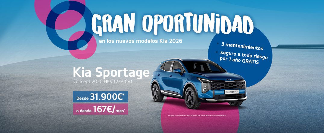 Kia Sportage
Desde 31.900€* o 167€/mes*